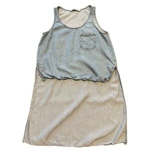 Zara Tank Top Small Women's Blue Denim Flowy Basic Z1975 Denim